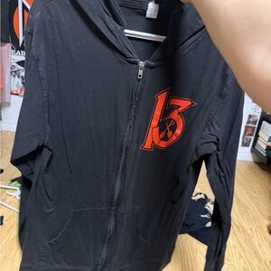 Wednesday 13 Black Zip-Up Hoodie with Red Graphic